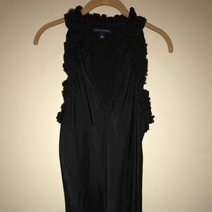 Banana Republic Black Silk Ruffle Racerback Tank